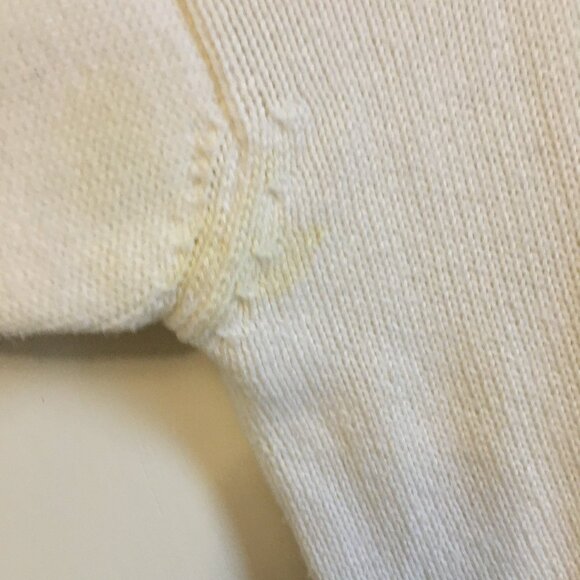 Vintage 90s 100% Cotton Cottagecore Mock Neck Lace Sweater - Picture 6 of 13